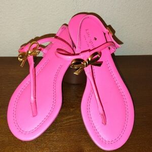 Kate Spade Bright Pink Sandals with Gold Accents
